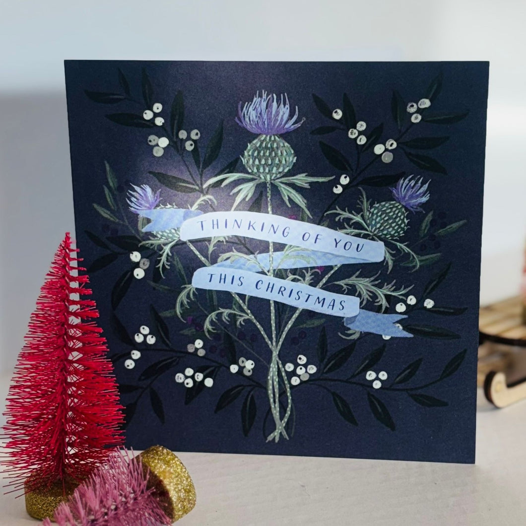 Christmas cards - thistle foliage