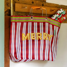 Load image into Gallery viewer, Recycled plastic &quot;Merry&quot; tote bag
