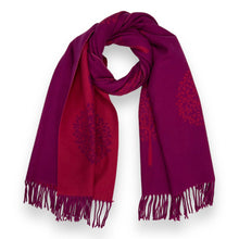 Load image into Gallery viewer, Tree of life cashmere blend winter scarves with tassels
