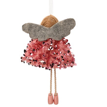 Load image into Gallery viewer, Angel hanging decoration - Celine - raspberry sequin
