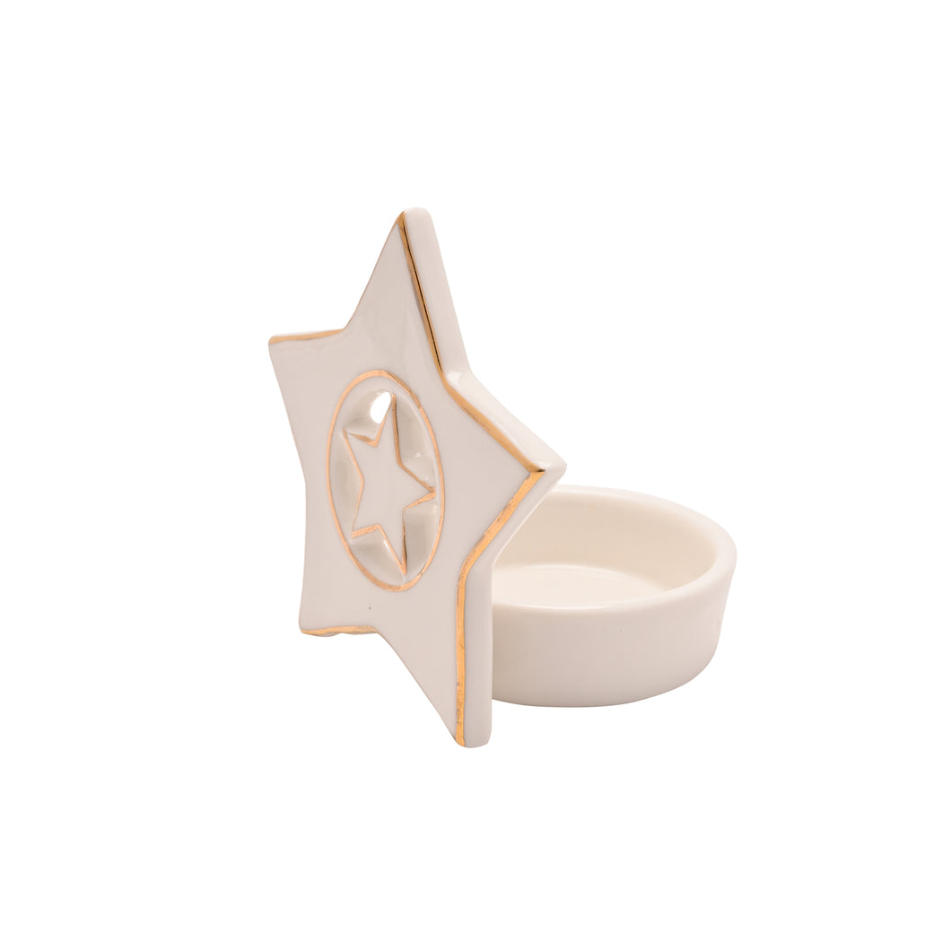 Porcelain star tealight holder