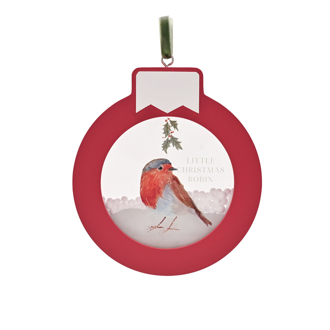 Robin hanging plaque - little Christmas robin