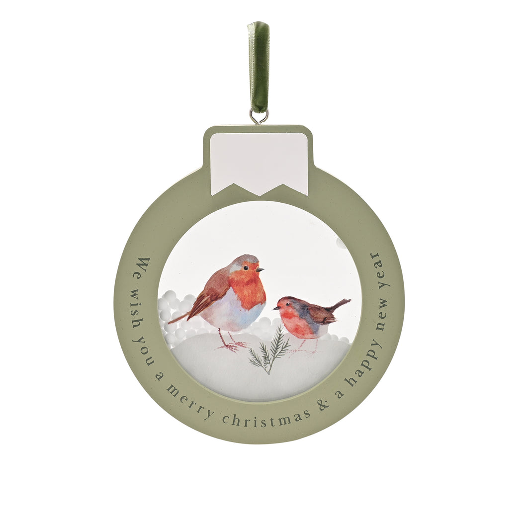 Robin hanging plaque - Merry Christmas