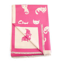 Load image into Gallery viewer, Cute cats scarf - fuchsia
