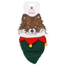 Load image into Gallery viewer, Dog / cat crocheted Christmas Santa bandana

