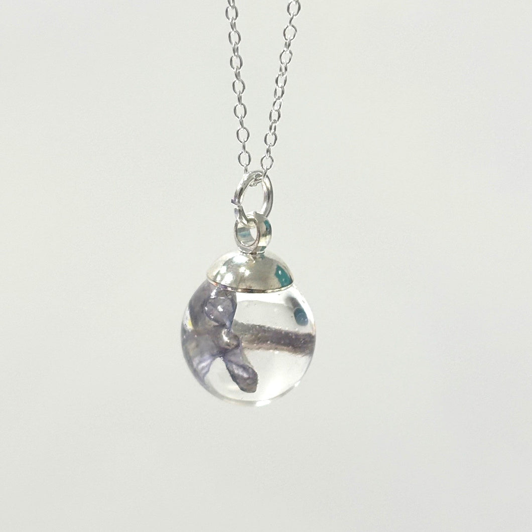 PPWH sterling silver Hospice garden flower pendant - lilac