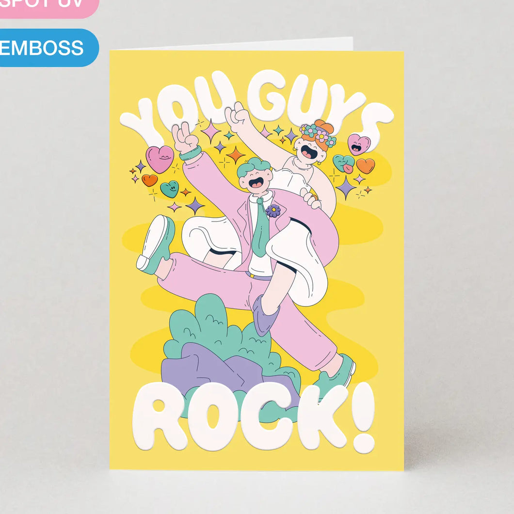 Studio Boketto - You Guys Rock Wedding Card