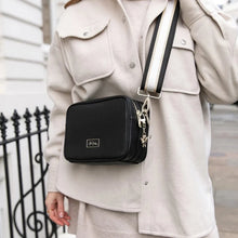Load image into Gallery viewer, Black Soho duel compartment camera cross body bag- Vegan
