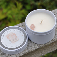 Load image into Gallery viewer, Rose Quartz Soy Candle by Diamond In The Sky (Vegan)
