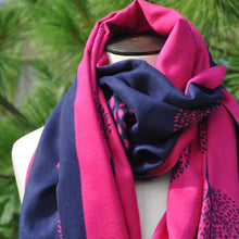 Load image into Gallery viewer, Red Cuckoo Scarf- Navy and Hot Pink
