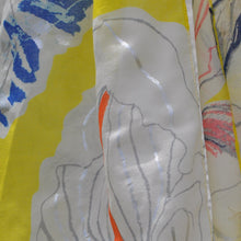 Load image into Gallery viewer, Yellow Scarf With Pink, Blue and Silver detailing by Lua Designs
