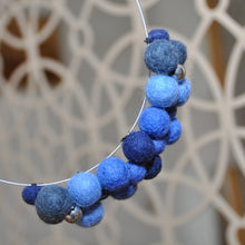 Load image into Gallery viewer, GIST Jewellery- blue felt ball necklace
