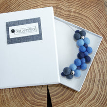 Load image into Gallery viewer, GIST Jewellery- blue felt ball necklace
