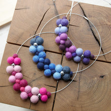 Load image into Gallery viewer, GIST Jewellery-  purple felt ball necklace
