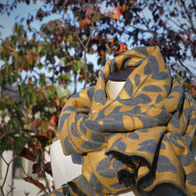 Load image into Gallery viewer, Red Cuckoo Scarf Gold and Grey Reversible Scarf
