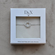 Load image into Gallery viewer, D&amp;X boxed White gold plated crystal bracelet
