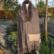 Load image into Gallery viewer, Strathurie 100% Lambswool and Faux Fur Cape- BRONZE
