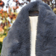 Load image into Gallery viewer, Strathurie 100% Lambswool and Faux Fur Cape- GREY
