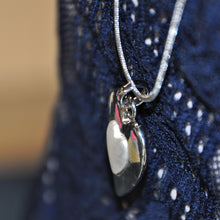 Load image into Gallery viewer, D&amp;X Zaha Rhodium Silver and Matt Silver Heart Necklace
