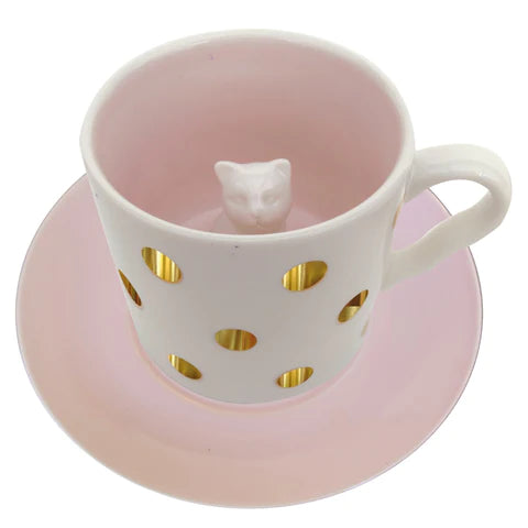 Spotty Cat Cup by House Of Disaster